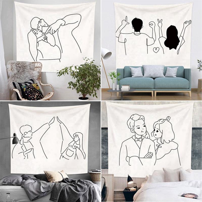 Vải Treo Trang Trí Tường Họa Tiết Độc Đáo Cho Phòng Ngủ/Phòng Khách