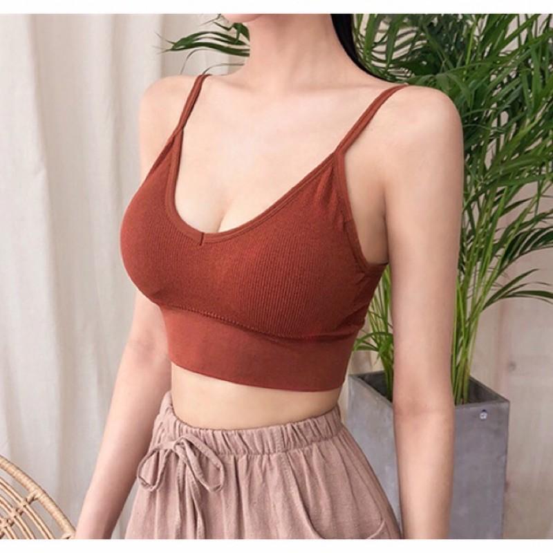 Áo bra ulzzang hở lưng cá tính - Áo lót không gọng thun gân phong cách năng động A367