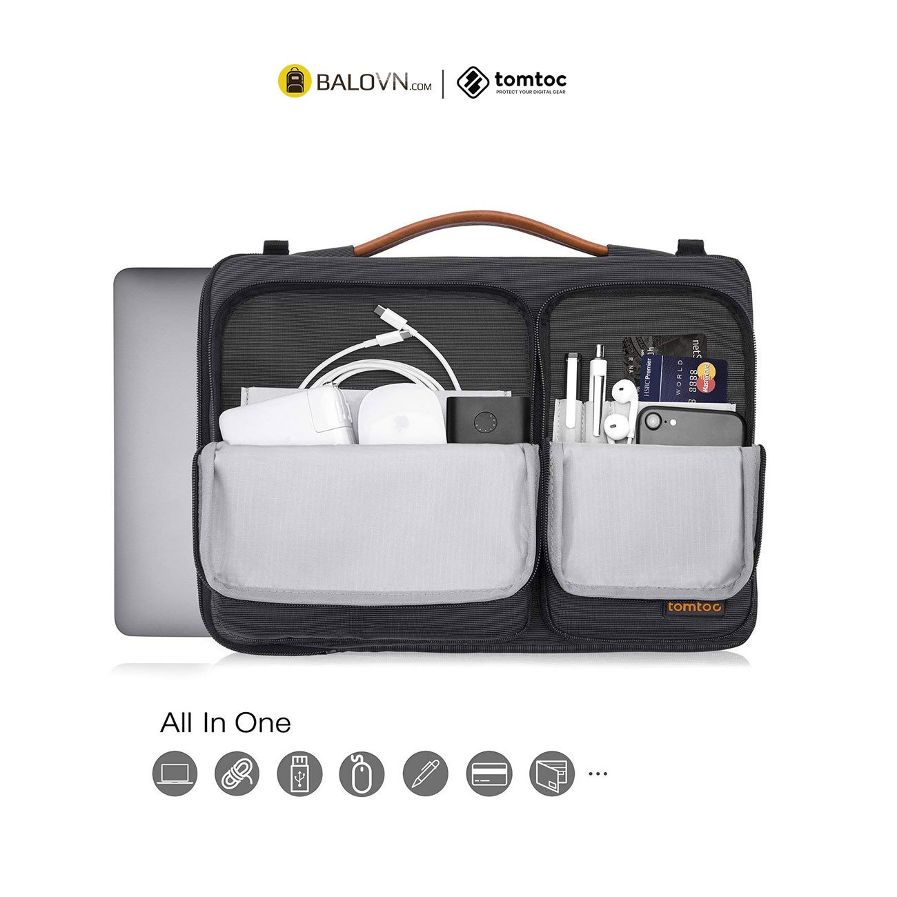 Túi Đeo Tomtoc A42-E02 Versatile 360° Shoulder bags Macbook 15/16inch