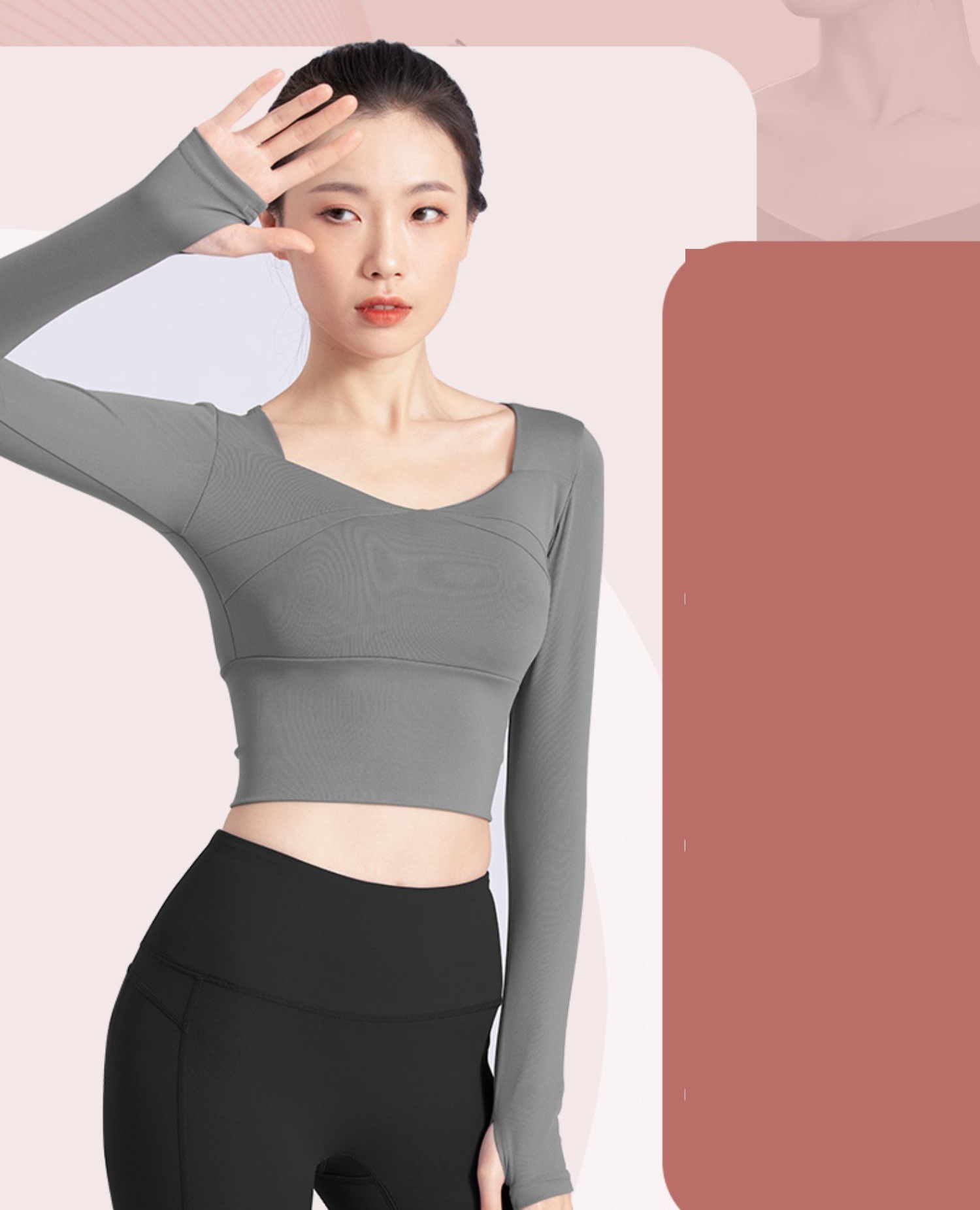 Bộ Đồ Tập Gym, Yoga, Aerobic Nữ - Quần Áo Thể Thao Nữ Áo Dài Tay Xỏ Ngón Và Quần Dài