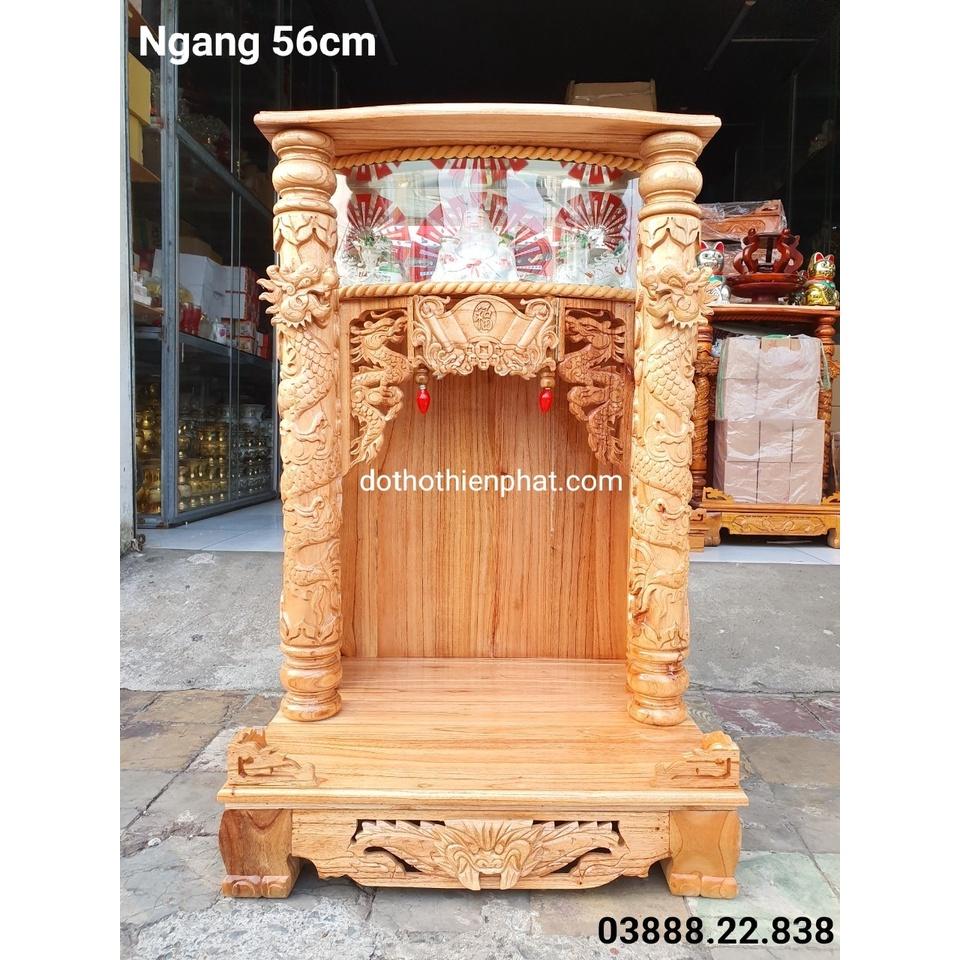 Bàn thờ thần tài ông địa gỗ xoan ngang 56 x 88 điện tử( hàng đẹp)