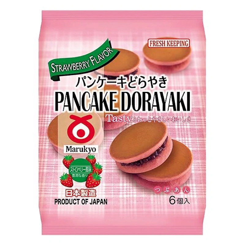 Bánh rán MARUKYO nhân đậu đỏ vị dâu Pancake Dorayaki (Strawberry) 310g
