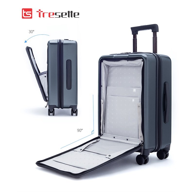 Vali khóa kéo nhập khẩu Hàn Quốc Tresette 0618 sọc ngang sang trọng