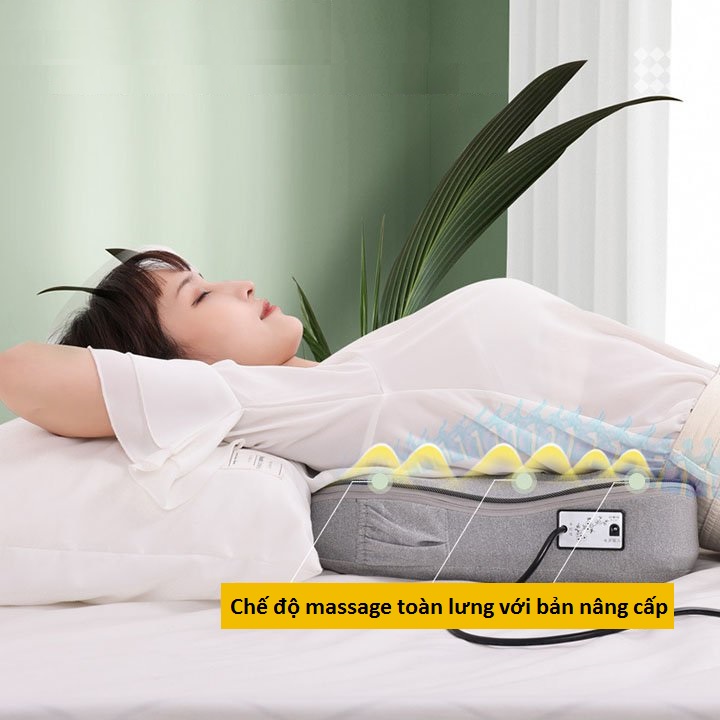 Gối Massage Hồng Ngoại VPG21- Gối Massage Lưng Cổ Cột Sống Bản Nâng Cấp Mát xa Toàn Lưng Bằng Bi Massage Hồng Ngoại Phiên Bản Dùng Pin Và Dùng Điện - Máy Massage