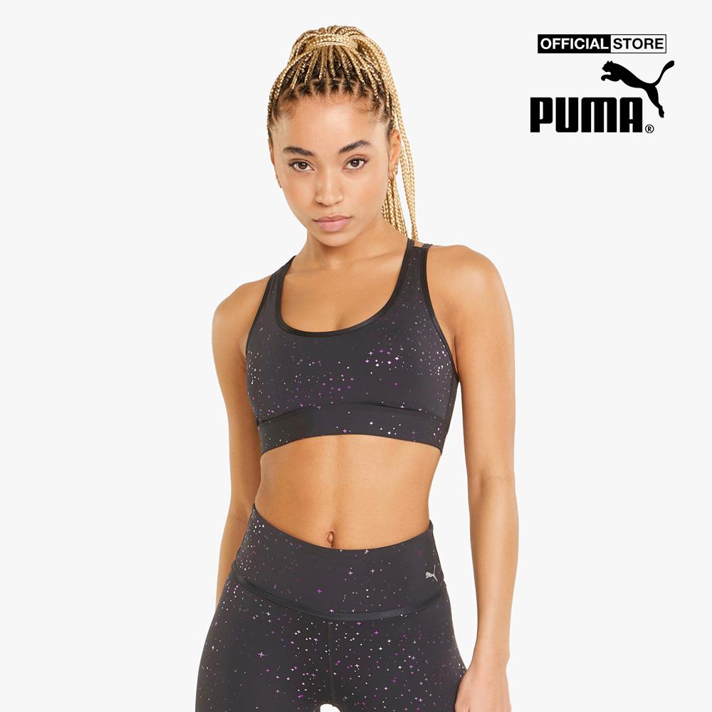 PUMA - Áo bra thể thao nữ Stardust Mid Impact Printed Training 521372