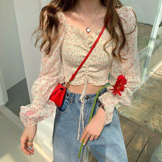 (SẴN) Áo croptop rút dây S9