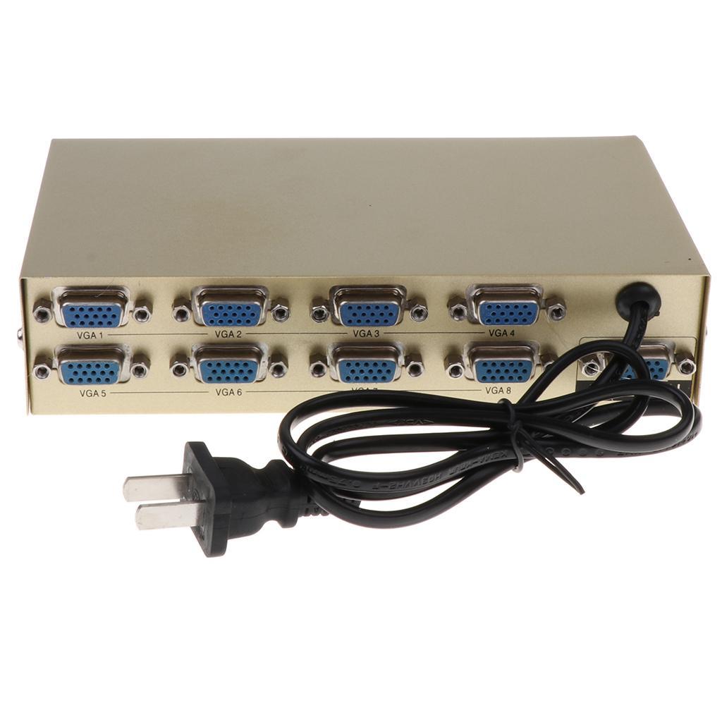 1-In-8-Out VGA Monitor Sharing Splitter Adapter For LCD PC TV Monitor