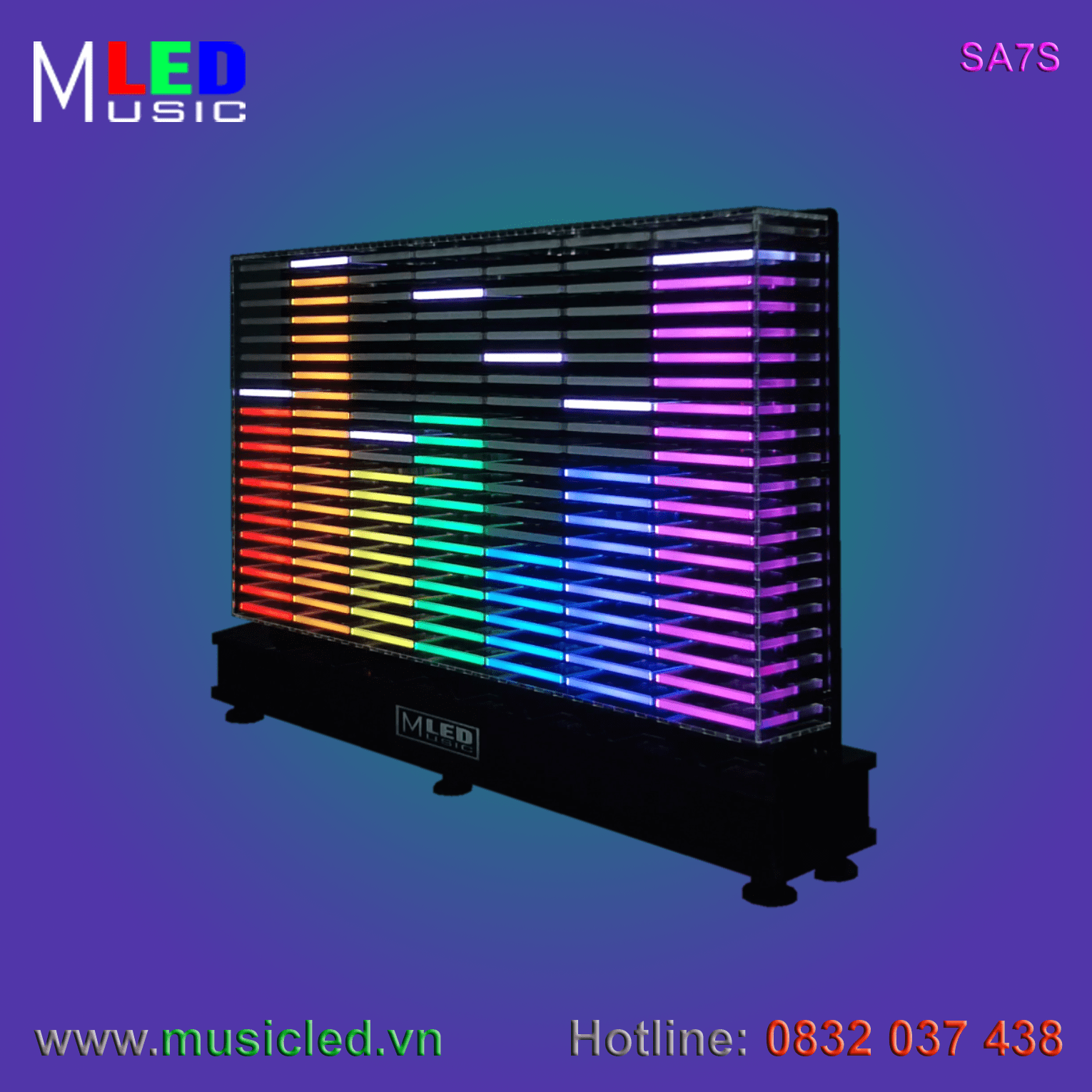 Dàn đèn Music LED nháy theo tần số nhạc 7 cột để bàn