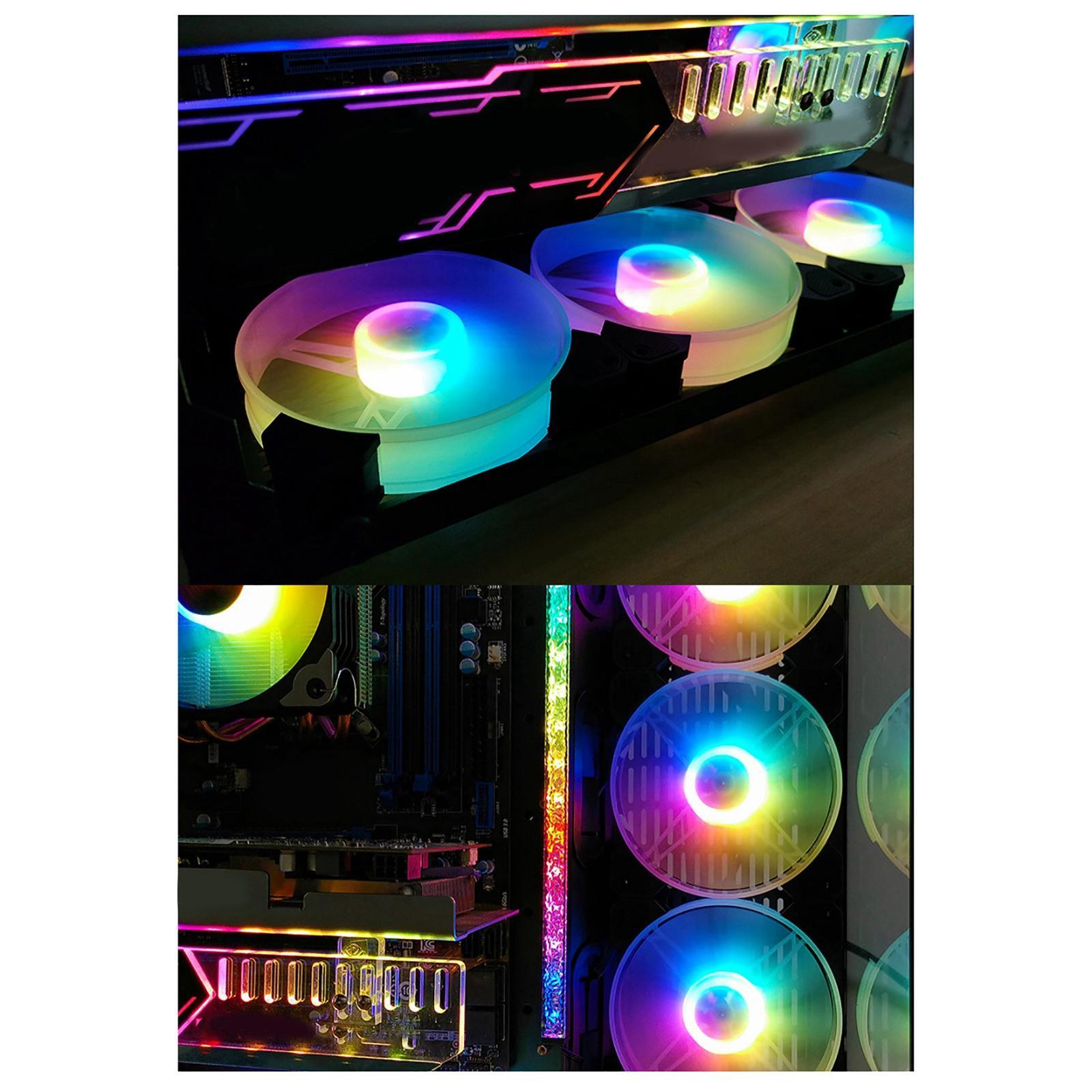 120mm Rainbow Case Fan, 120×120×25mm Colorful Fans for Computer Case CPU Coolers