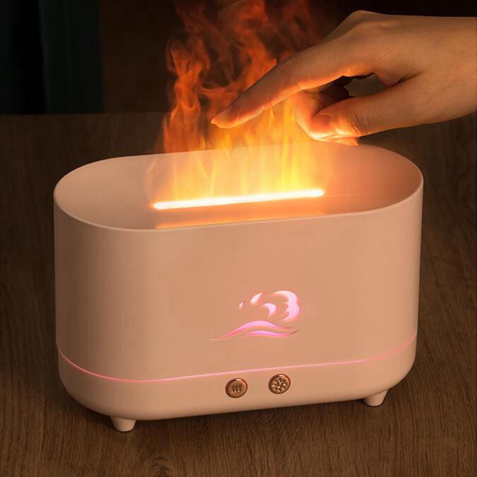 Air Humidifier USB with Realistic Flame Waterless Auto Shut Off Mist Silent