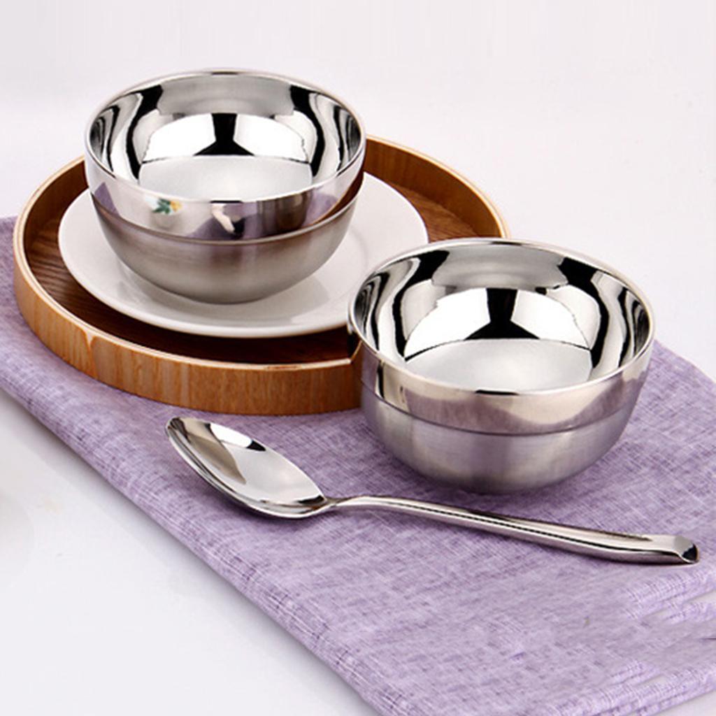 2Pcs Double Walled Stainless Steel Mixing Bowl