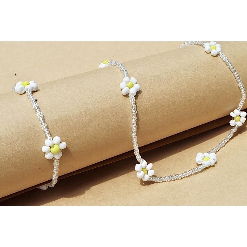 N71 Vòng tay, dây chuyền , Nhẫn handmade hoa cúc trắng đục Daisy phong cách Hàn Quốc xinh xắn