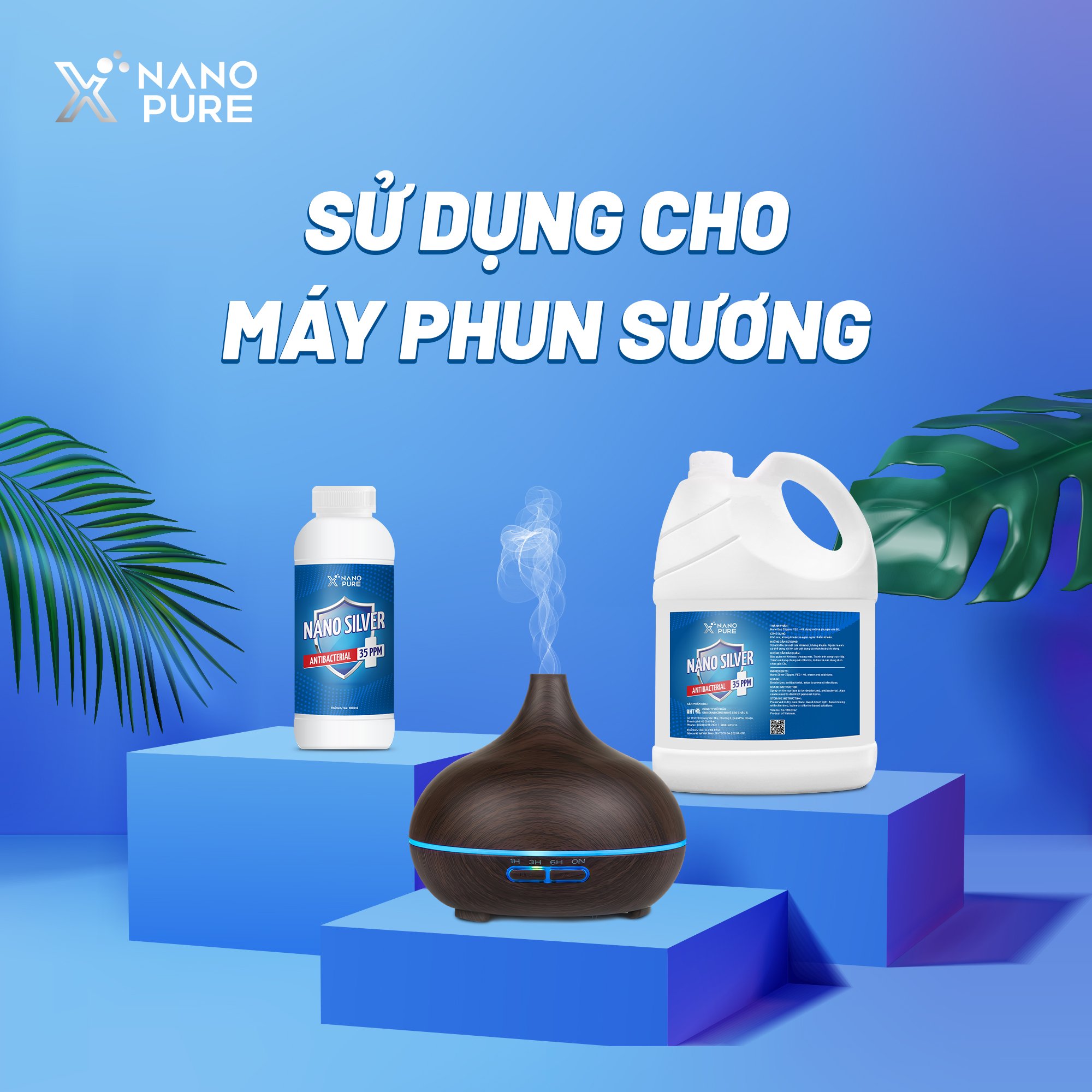 [COMBO XPURE] Dung Dịch Nano Bạc Diệt Khuẩn Nano Xpure (Silver) 35ppm 5L+1L / 4L+1L -Khử Khuẩn, Khử Mùi, Không Chứa Cồn– Nano Bạc AHT Corp (AHTC