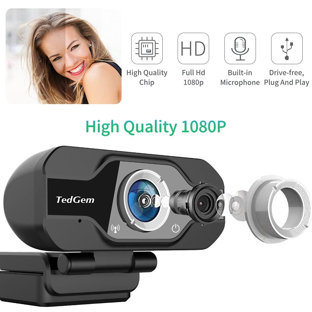 Webcam, camera máy ảnh phát trực tuyến cam, webcam 1080p với micrô cho skype, facetime, gọi video và ghi âm, nghiên cứu, hội nghị web