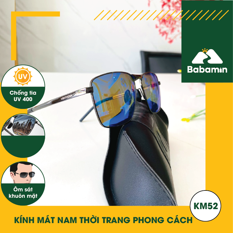 Kính Mát Nam Cao Cấp, Chống Tia UV, Độ Nét Cao Thời Trang - Babamin - KM52