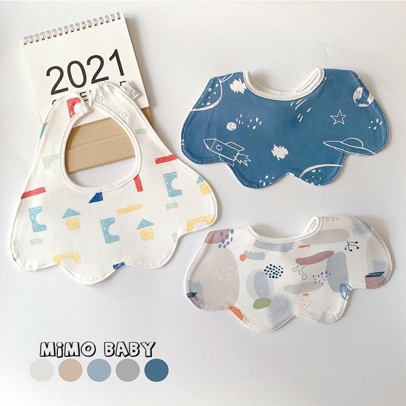 Set 3 yếm cổ hình dẻ quạt cotton mềm mại cho bé Mimo Baby YC07