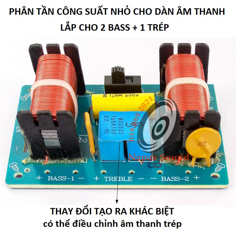 MẠCH PHÂN TẦN FUN ĐÔI 2 BASS + 1 TRÉP WEAH307 CÓ CÔNG TẮC ĐỔI KIỂU ÂM - MẠCH PHÂN TẦN 3 LOA