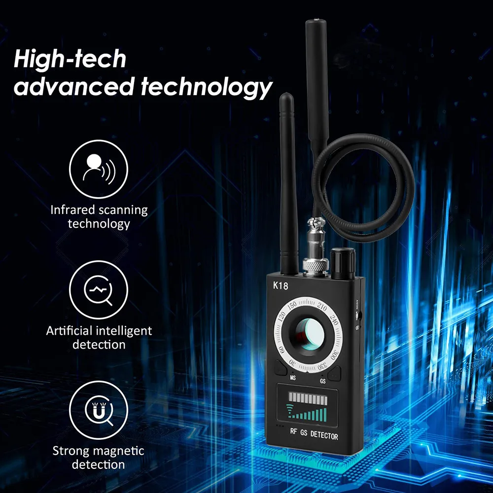 ROGTZ  - Thiết bị phát hiện camera theo doi, máy ghi am, nghe len RF Detector K18 - Hàng Chính Hãng