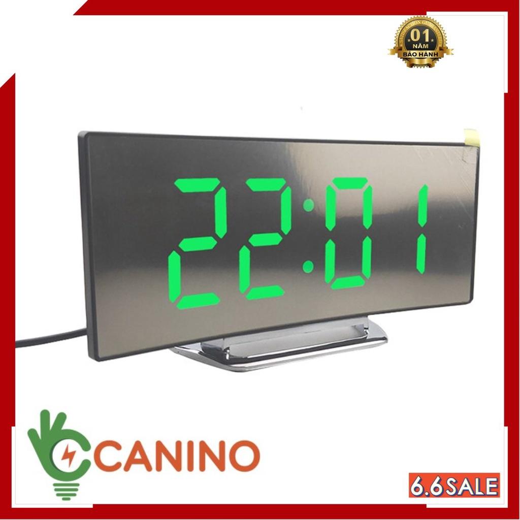 Đồng hồ LED LCD Miror Clock DT6507 mặt gương cong