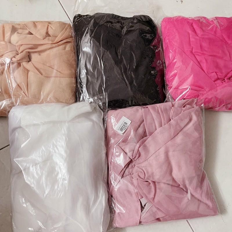Áo cổ yếm buộc nơ voan lụa mặc 2 kiểu kèm hình thật
