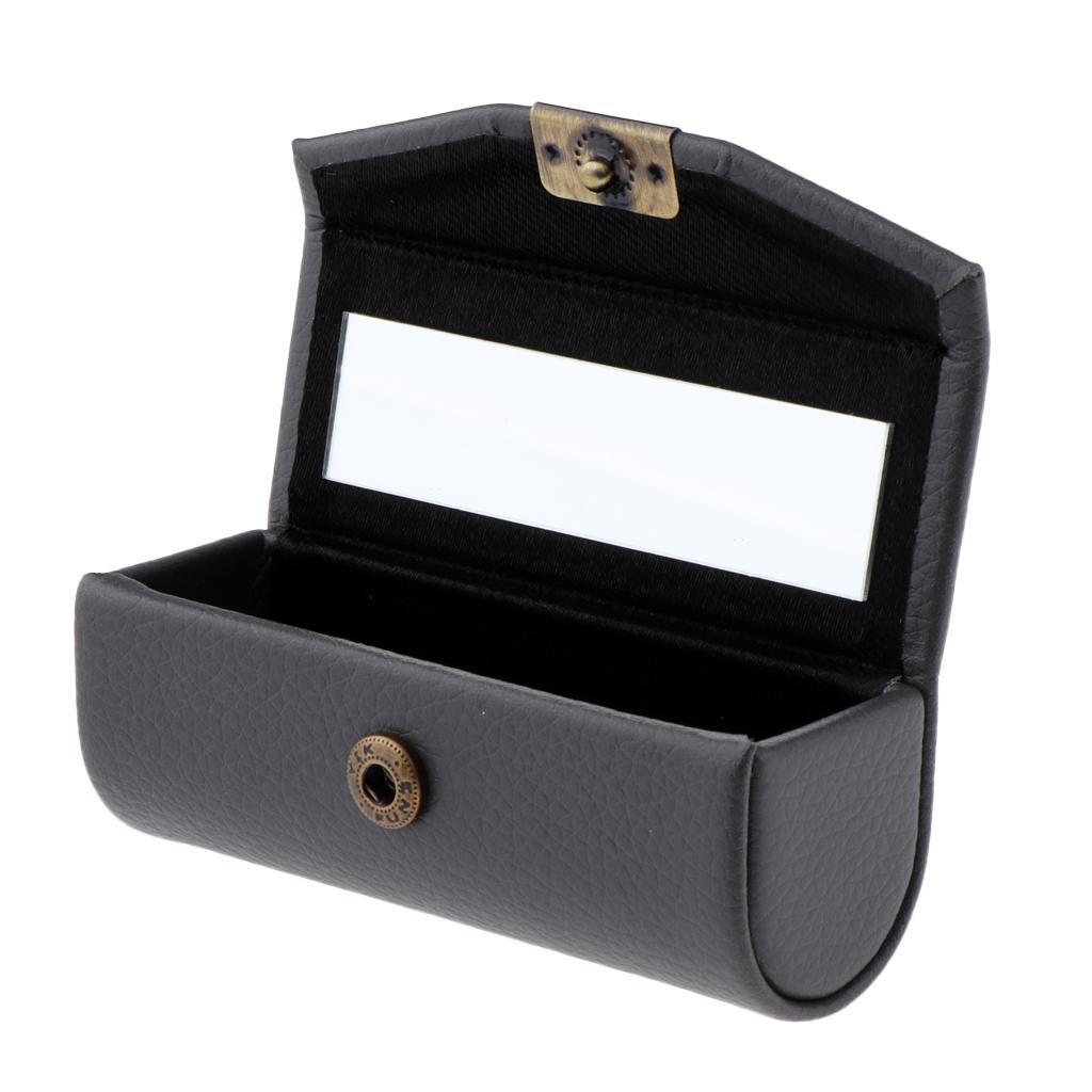 Mini Lipstick Bag Portable Lip Gloss Pouch Storage with Mirror Pack of 2