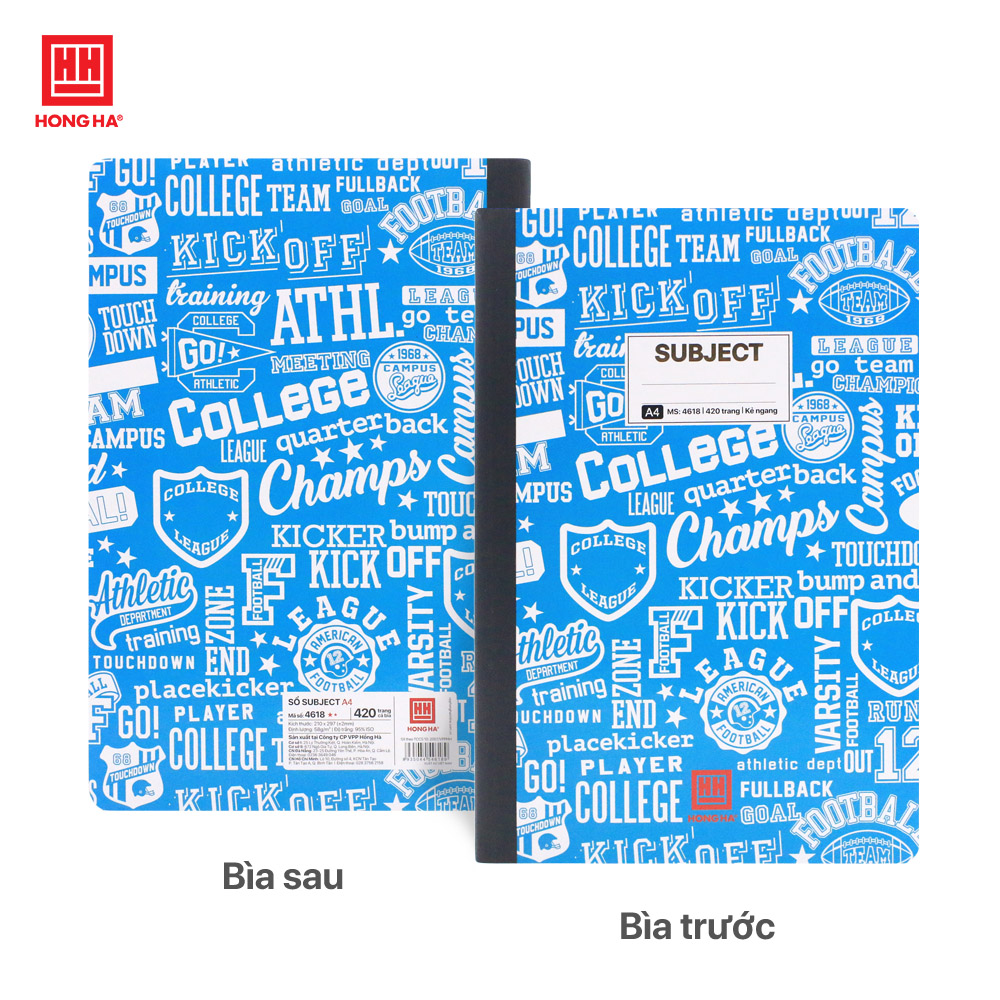Sổ bìa bồi A4 420 trang Hồng Hà Subject - 4618