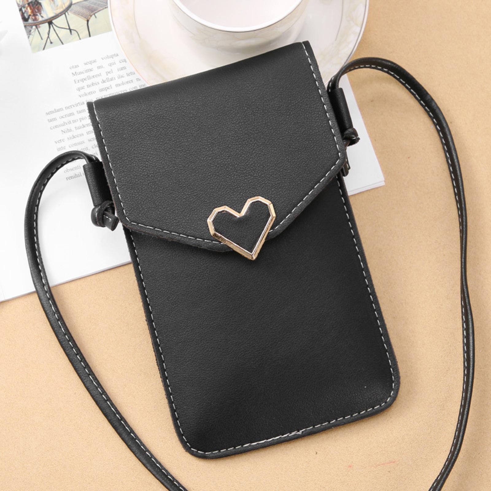 Transparent touch screen handbags card holder black