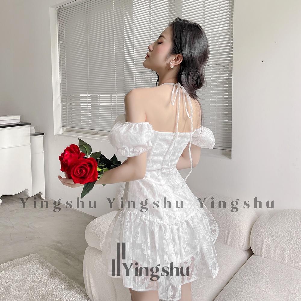 Đầm váy thiết kế ren mềm lót lụa mút ngực xoè tầng trễ vai cổ vuông tay phồng đi biển dự tiệc dạo phố bigsize gợi cảm
