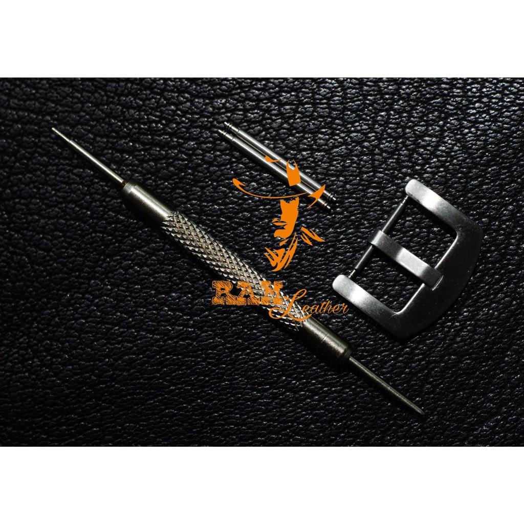 COMBO DÂY ĐỒNG HỒ DA BÒ THẬT XÁM ĐÁ + RAM BUNDSTRAP B2 XÁM QUÂN ĐỘI ĐỨC-ĐỦ SIZE