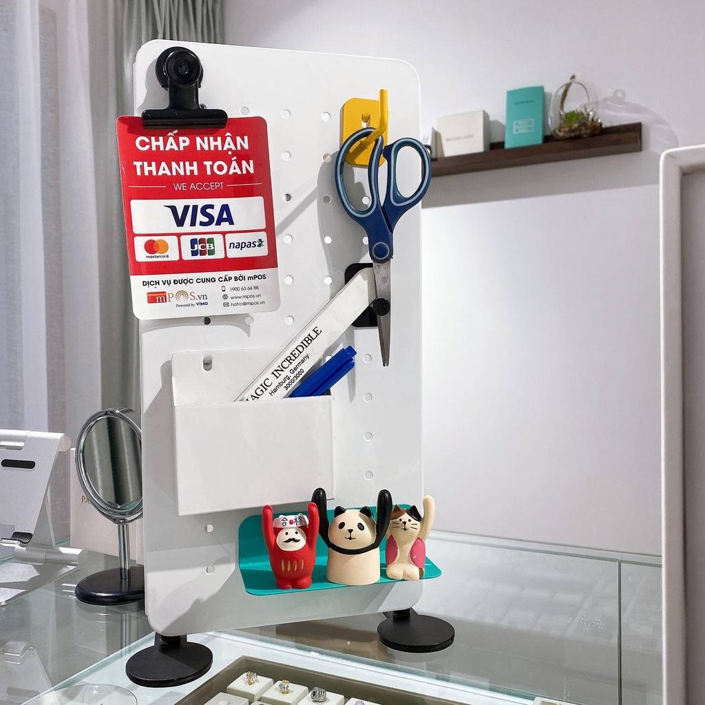 Chân đứng đặt bàn + chân kẹp bàn + móc U vách ngăn Dola Home - Phụ kiện bảng Pegboard