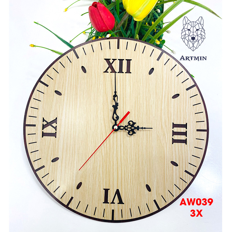 AW039 - Đồng Hồ Gỗ Decor Tân Cổ Điển – Đồng Hồ Treo Tường Trang Trí Sang Trọng