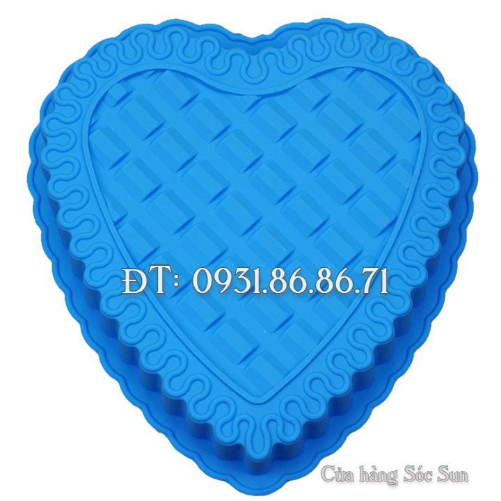 Khuôn silicon trái tim đan xen loại 24 cm – Mã số 1105