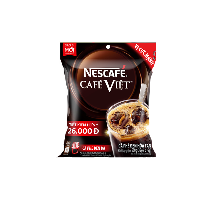 [Tặng Bộ hộp đựng và 2 ly NESCAFE] Cà phê đen hòa tan NESCAFE Café Việt (Túi 35 gói x 16g)