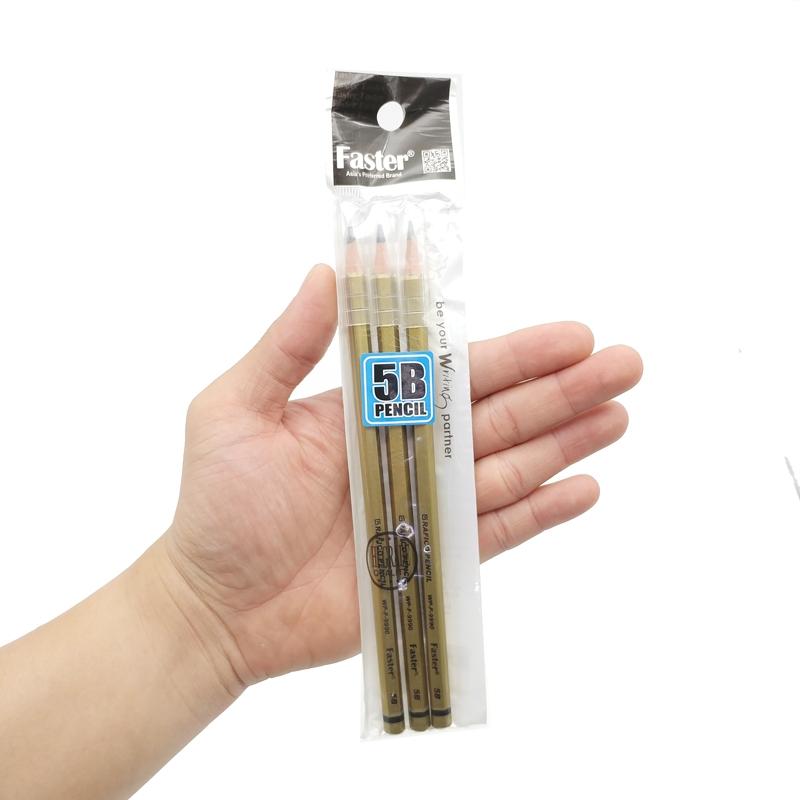 Vỉ 3 Bút Chì Gỗ Grafico 5B - Faster WP-VP-99905B-3