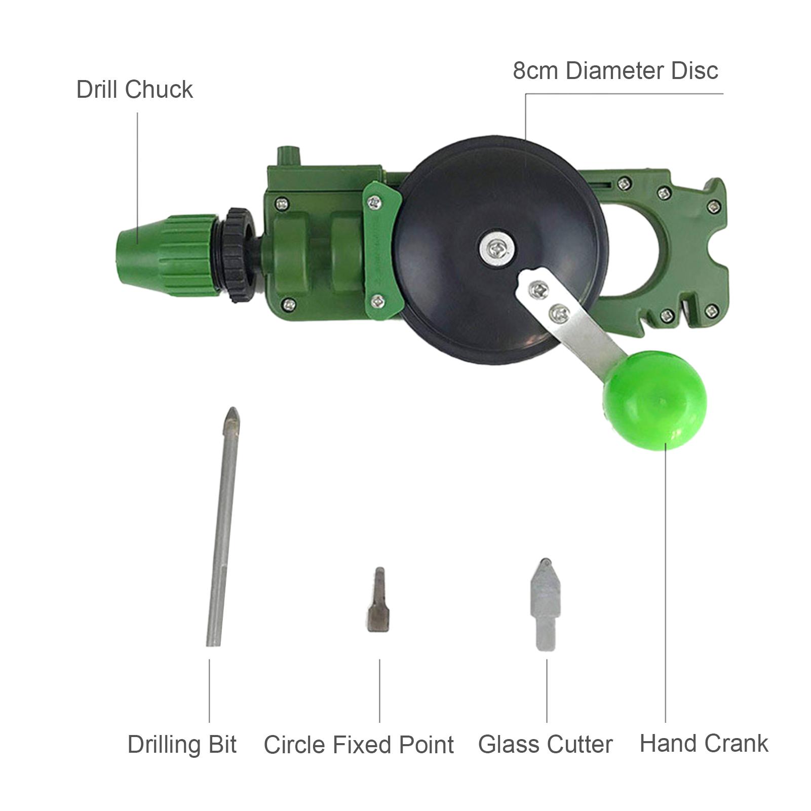 Home Use Hand Crank Puncher Portable Tile Glass Circle Cutter Multi-Functional Handheld Cutting Tool