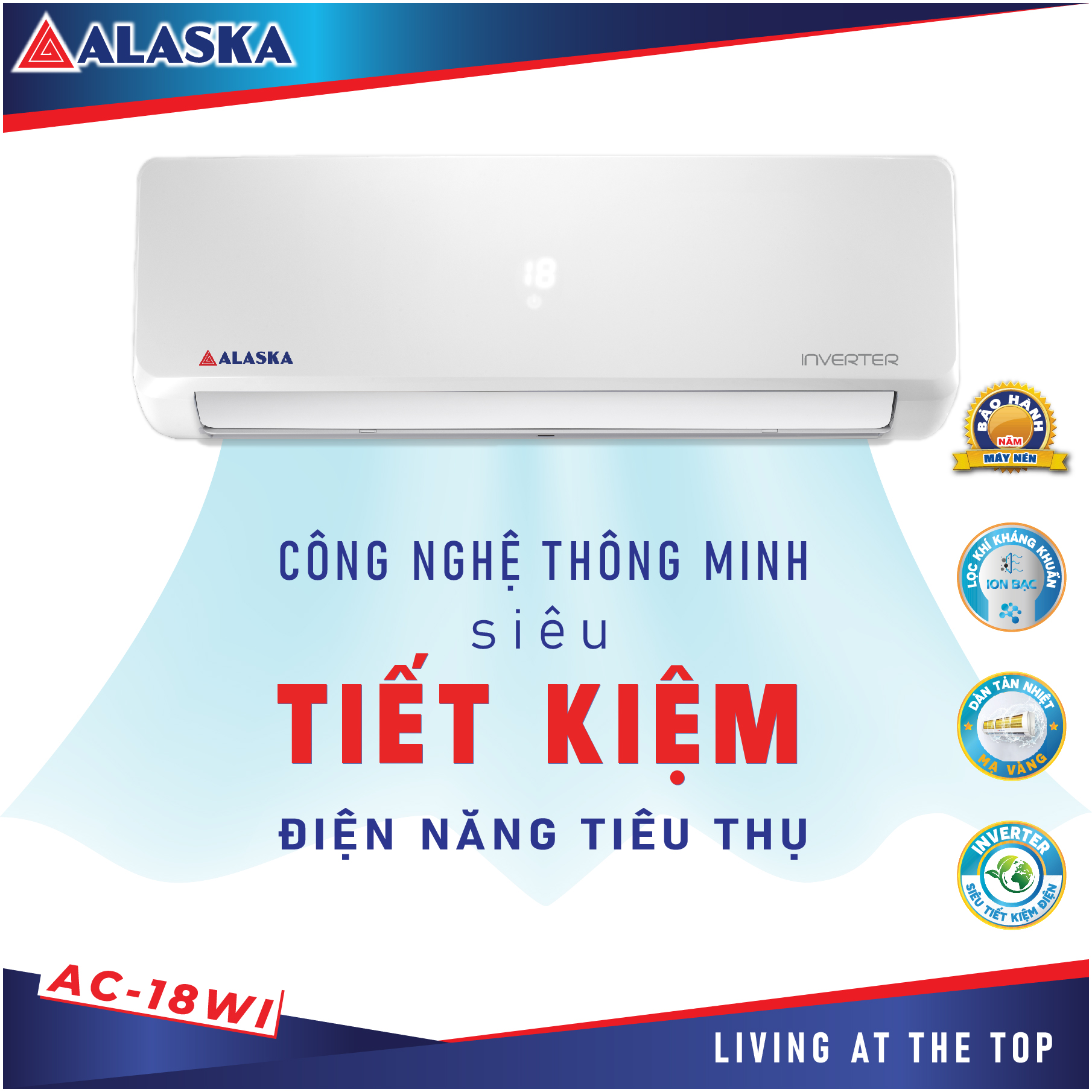 Máy Lạnh ALASKA INVERTER AC-18WI 2.0HP - Hàng Chính Hãng -Chỉ giao tại HCM