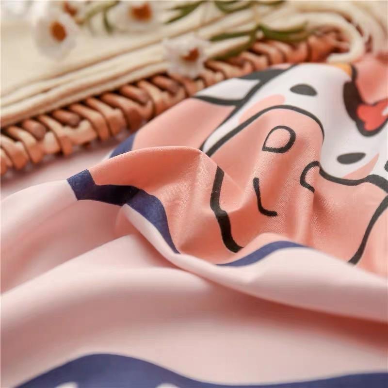 Bộ Chăn Ga Gối Cotton Poly Bò Sữa Cam