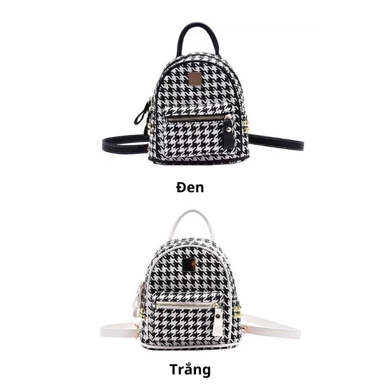 Balo Mini Nữ Thời Trang Du Lịch Đi Học Đi Chơi, Balo Đẹp Ulzzang Caro Phong Cách Hàn Quốc