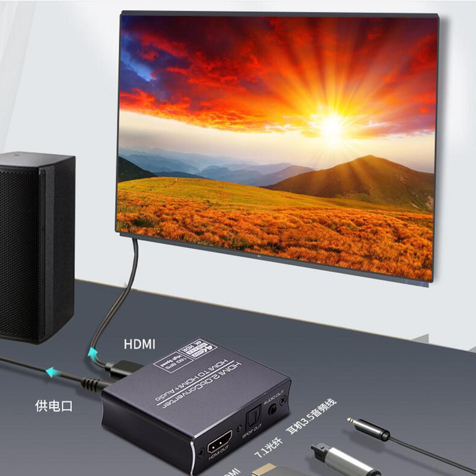 Audio Extractor Optical to 3.5mm Jack Adapter Support for Cinema