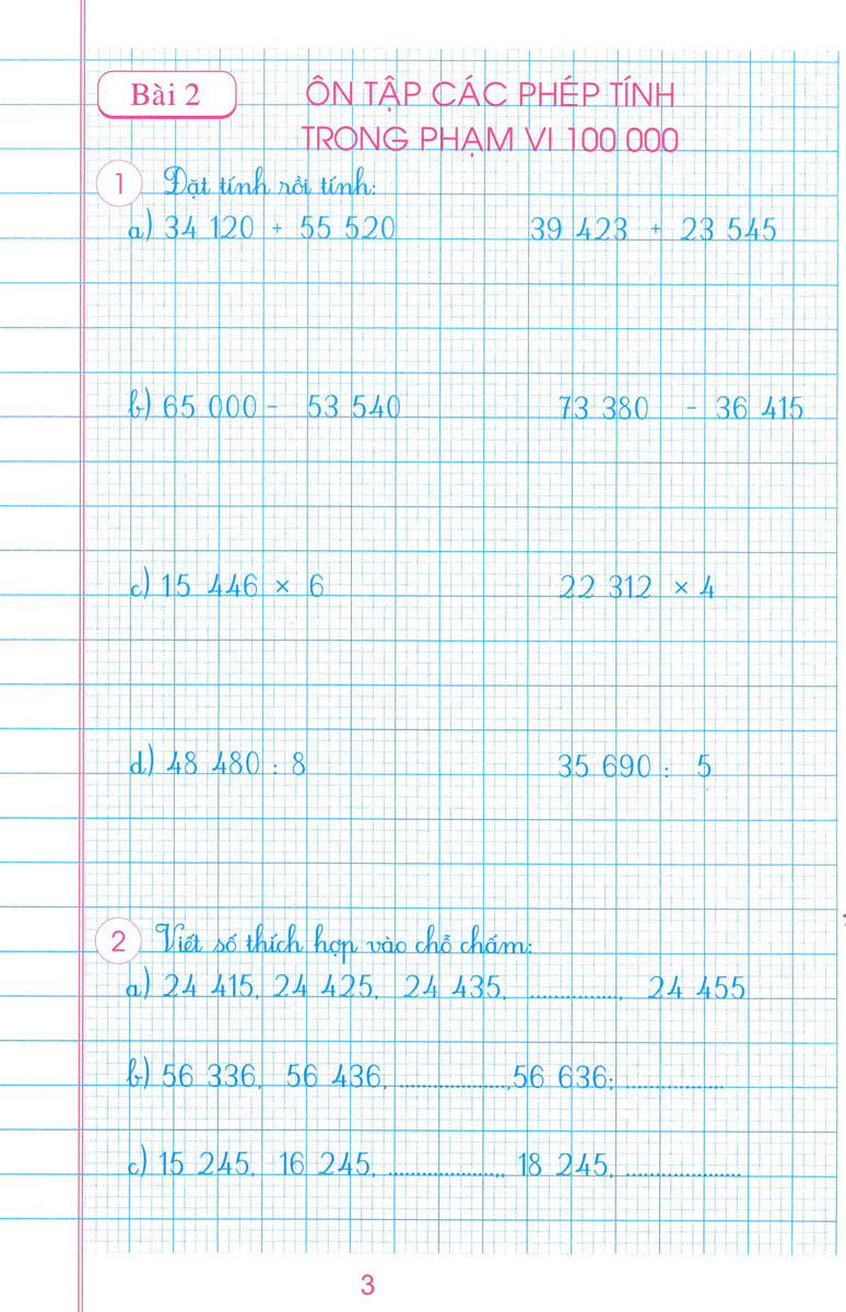 Luyện Tập Toán 4 Quyển 1 - Trình Bày Trên Giấy Ô Li  _HA