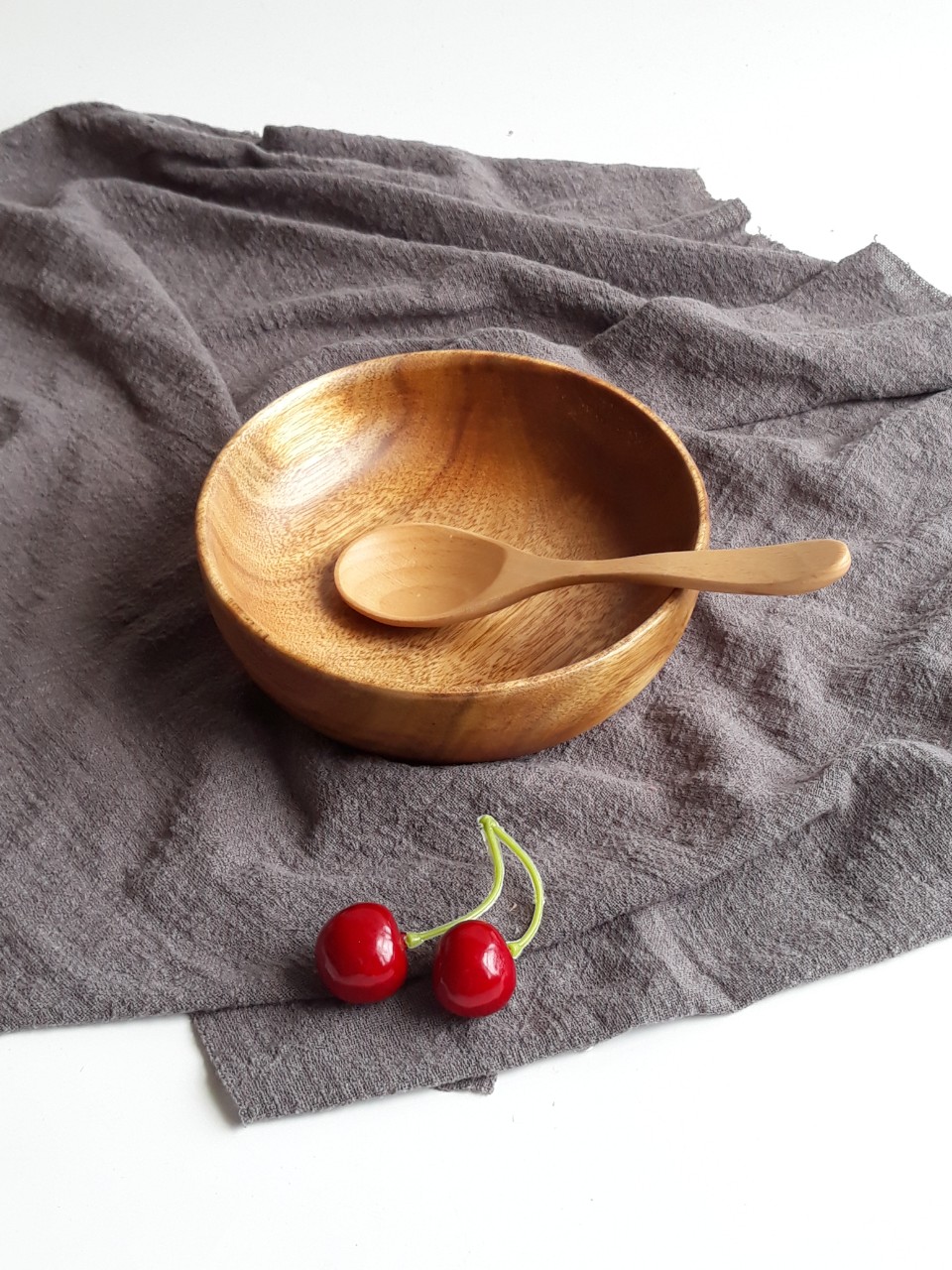 Bát Tô Salad Bằng Gỗ Keo Nguyên Khối Không Lo Rơi Vỡ, Bát Ăn Salad, Cơm, Mỳ, Hoa Qủa Của Vitrapro
