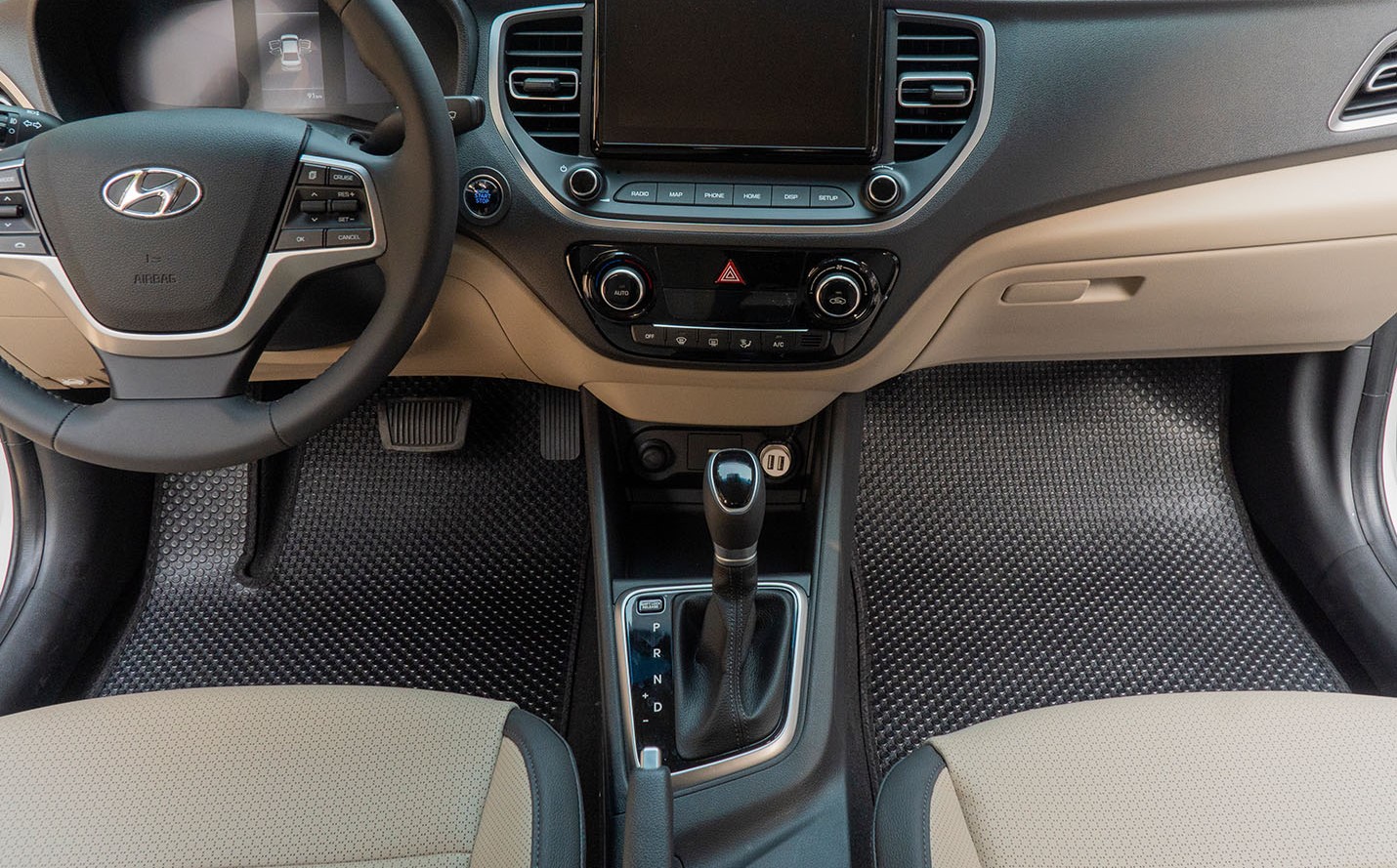 Thảm lót sàn ô tô KATA cho xe Hyundai Accent - Khít với sàn xe, Chống trơn, Không mùi, Không ẩm mốc