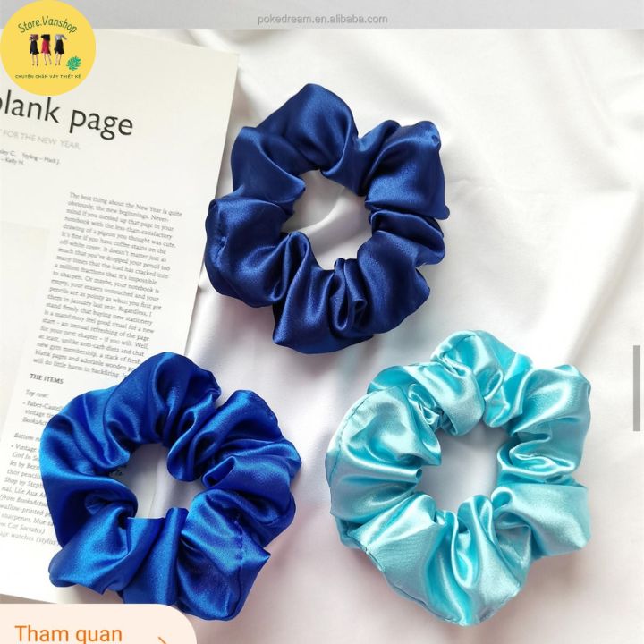 Cột tóc vải scrunchies dây buộc tóc vải trơn bóng loại đẹp hot trend - Phụ kiện thời trang nữ CT0006