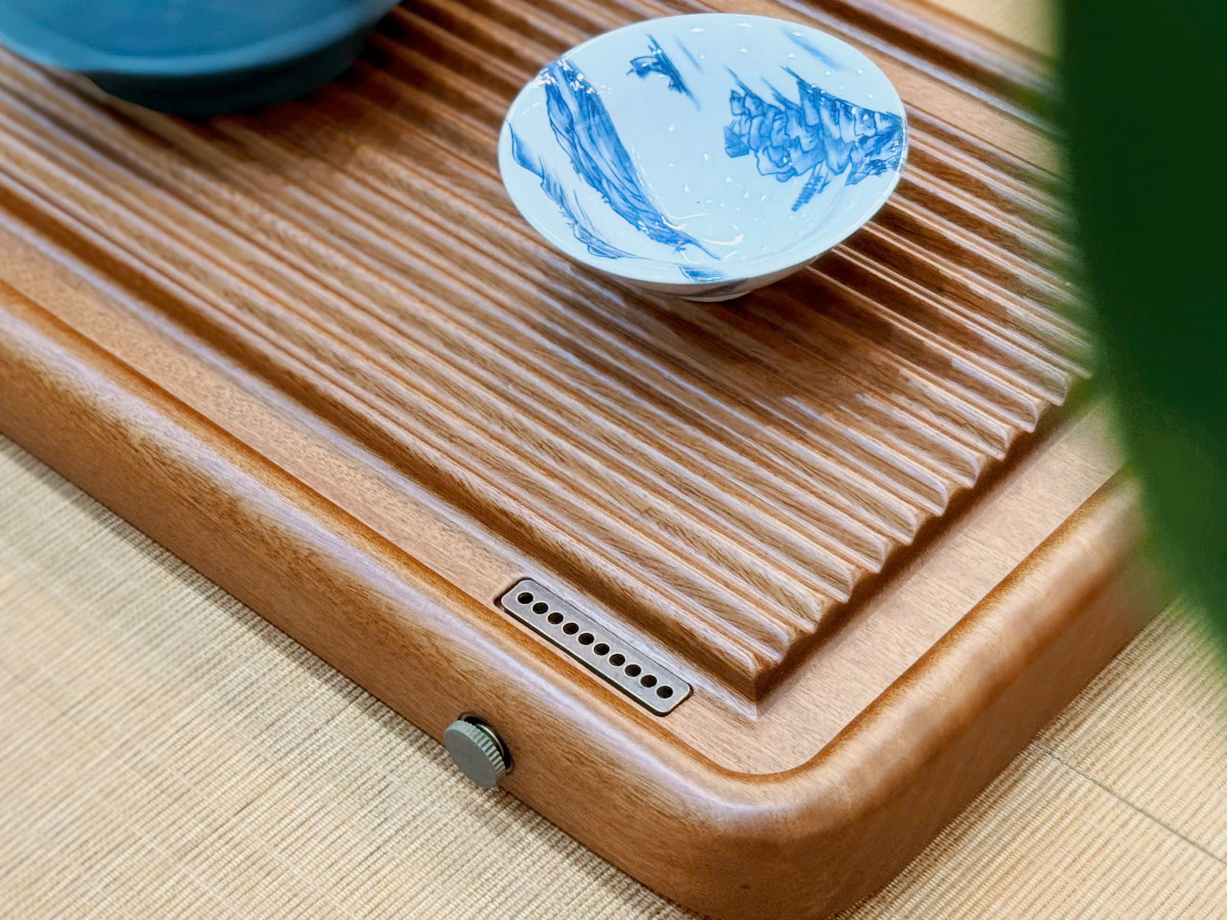 KHAY TRÀ SỌC - GỖ HỒNG - SIZE NHỎ - KÍCH THƯỚC 40x22CM - WOOD TEA TRAY