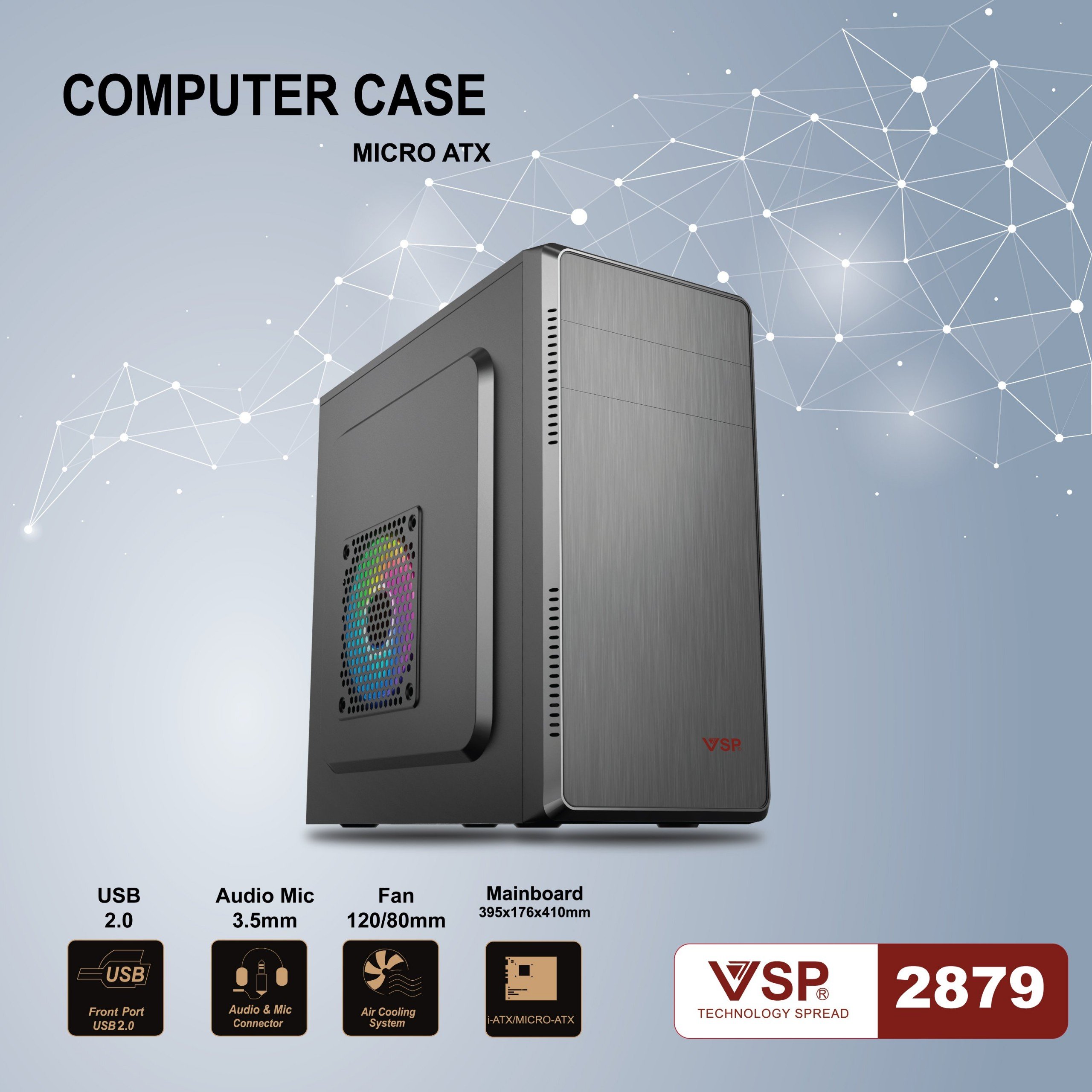 Case VSP V2873- V2876- V2879- V2886 (mATX)  (Case Văn Phòng Chuẩn mATX) - JL - HÀNG CHÍNH HÃNG