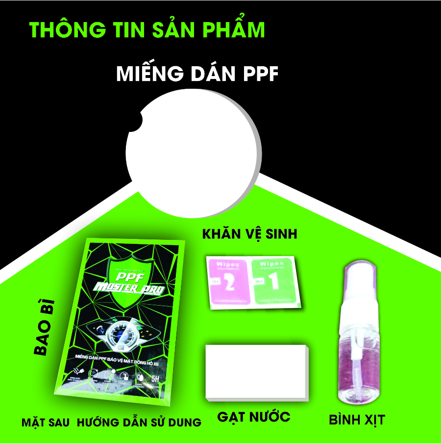 Miếng Dán PPF Bảo Vệ Mặt Đồng Hồ Xe Giorno Honda | Chất Liệu Film PPF