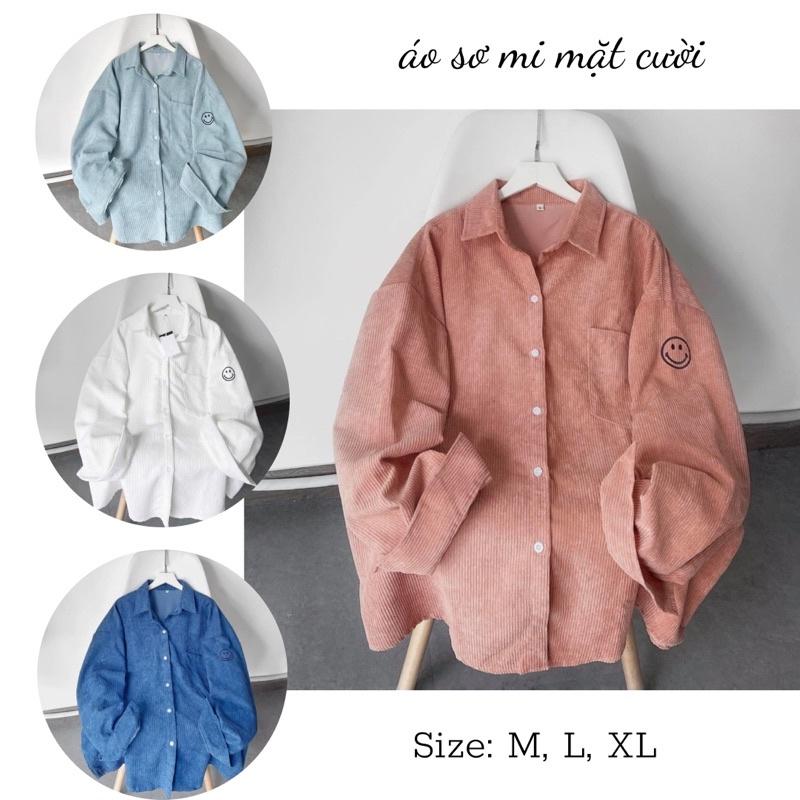 Sơ mi nhung tăm icon mặt cười