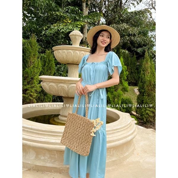 Đầm cánh tiên form dài vải linen lụa ít thích hợp mặc đi biển dạo phố - THIẾT KẾ TỪ LIALILI
