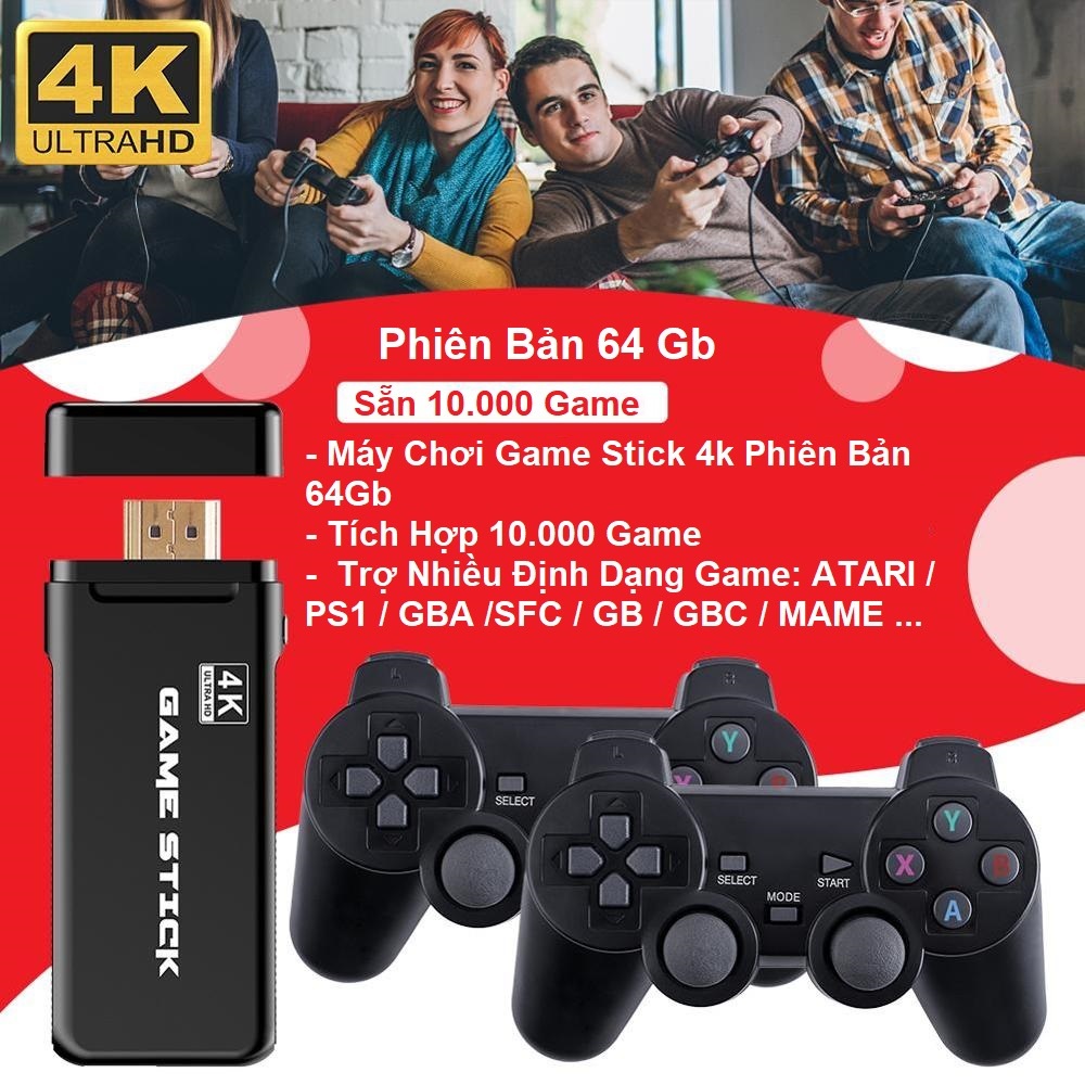 Máy Chơi Game 4 Nút HDMI 64gb - 10.000 Trò Chơi Cổ Điển 4 Nút