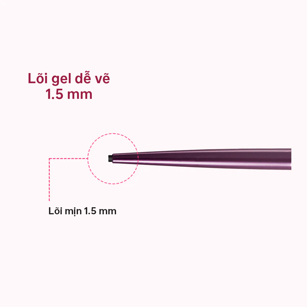 Bút Chì Gel Kẻ Mí Mắt Siêu Chống Trôi Dạng Xoay Kissme Heroine Make Màu Đen Kissme Heroine Make #01